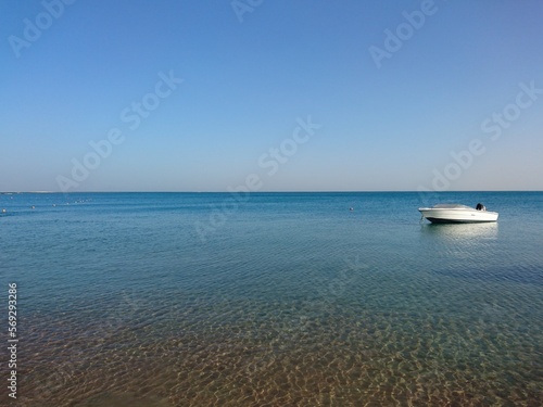 white boat by the sea © Marinellka