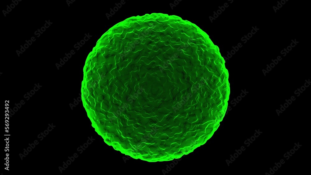 Obraz premium 3d green virus isolated on black background. 3D rendering