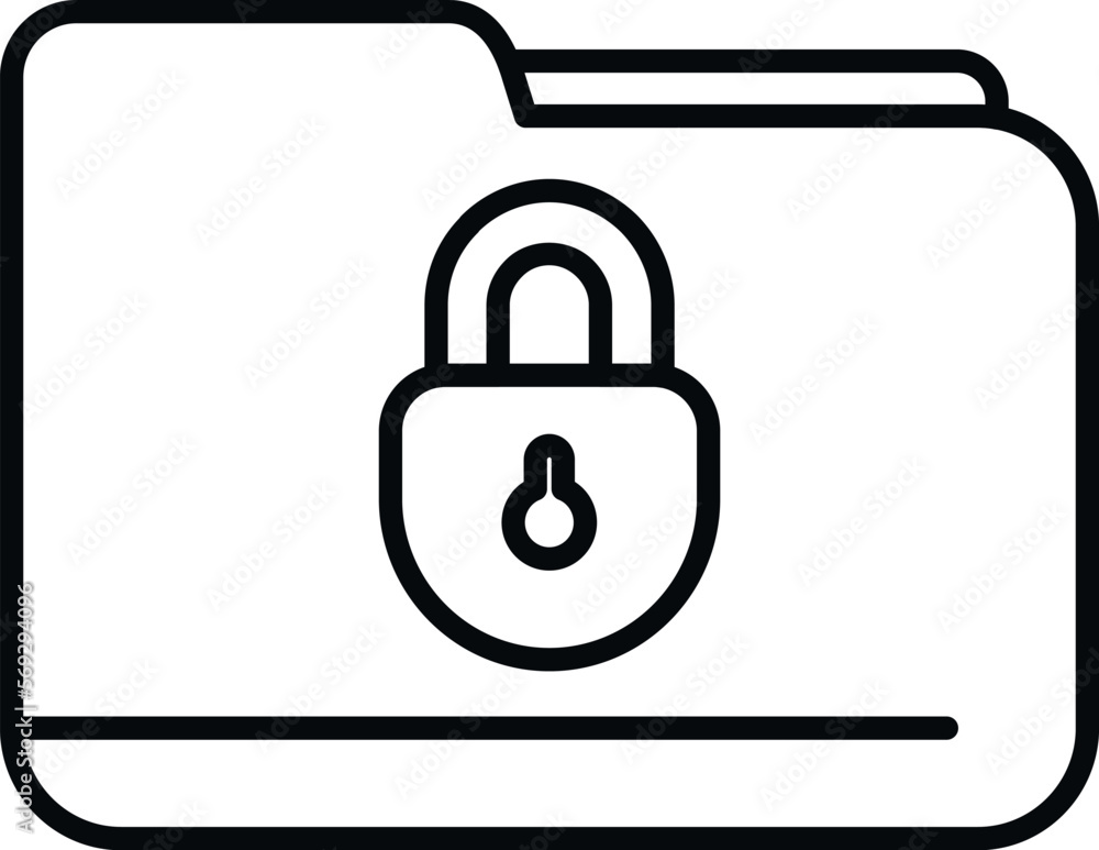 Folder service icon flat vector. Password protection. App laptop Folder service icon flat vector. Password protection. App laptop