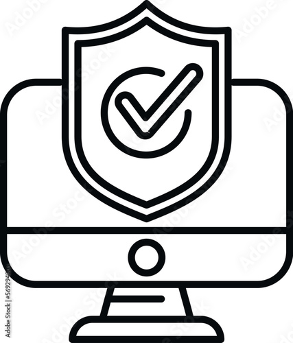 App secured icon outline vector. Mobile account. Screen reset