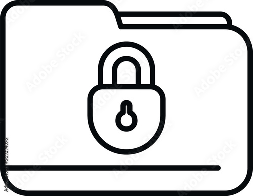 Folder service icon flat vector. Password protection. App laptop