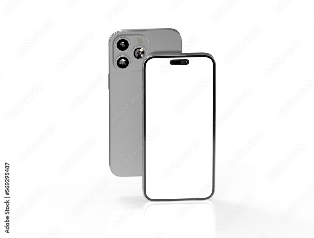 Modern glass smartphone hanging over the table Modern glass smartphone hanging over the table