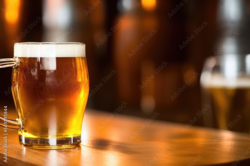 HighResolution Image of Amber Beer in a Mug Showcasing the Rich and