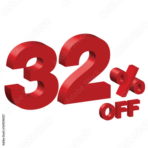 thirty two 32 percent off 3d vector illustration 
