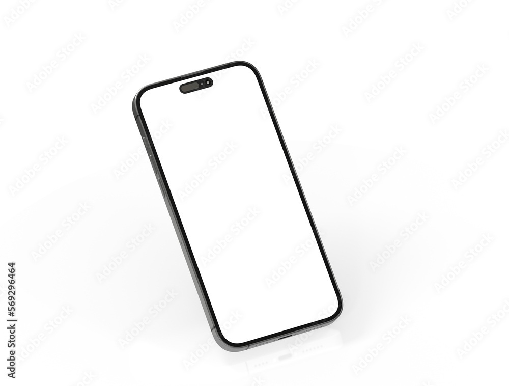 Modern glass smartphone hanging over the table Modern glass smartphone hanging over the table