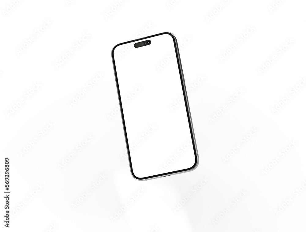 Modern glass smartphone hanging over the table Modern glass smartphone hanging over the table