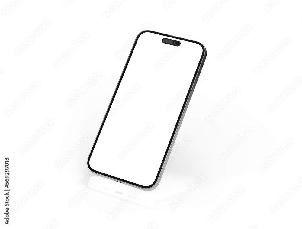 smartphone With Blank Screen in 3d smartphone With Blank Screen in 3d