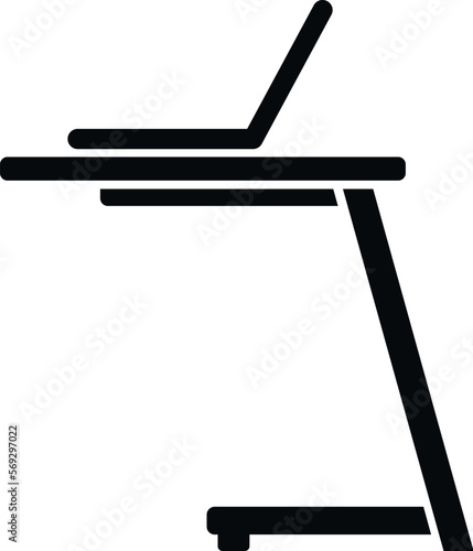Ergonomic laptop stand icon simple vector. Office posture. Work position
