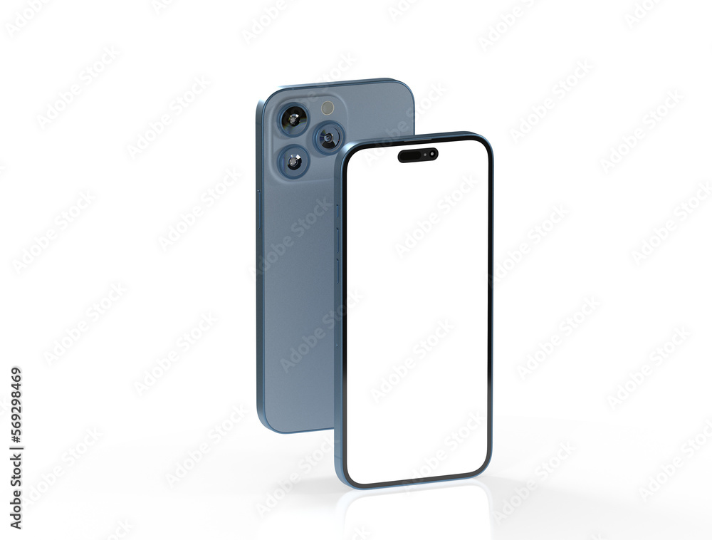 smartphone With Blank Screen in 3d smartphone With Blank Screen in 3d