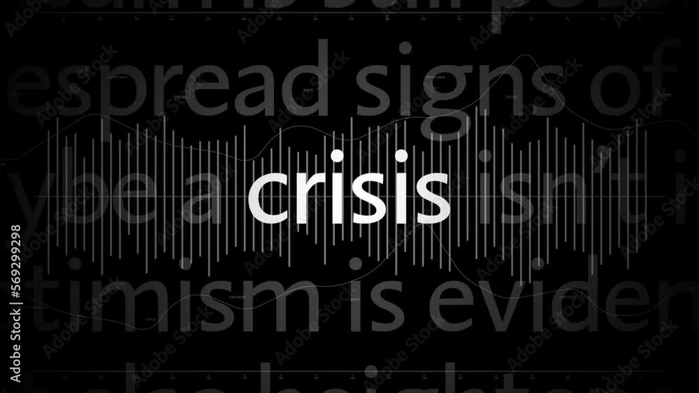 Crisis titles, financial crash, economy recession concept. 4K video animation Crisis titles, financial crash, economy recession concept. 4K video animation
