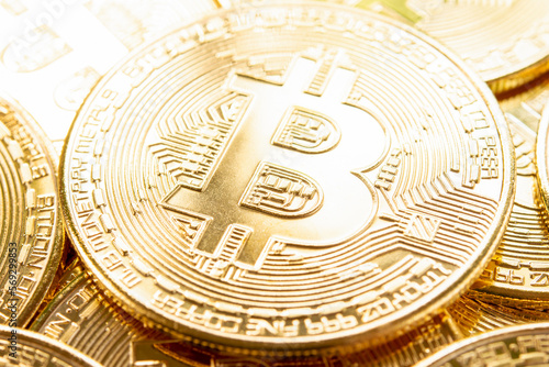 Bitcoins coins background. Crypto currency, bitcoin, BTC,