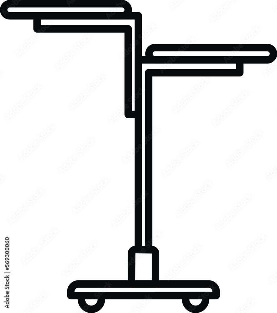 Double laptop stand icon outline vector. Office sit. Work position Double laptop stand icon outline vector. Office sit. Work position