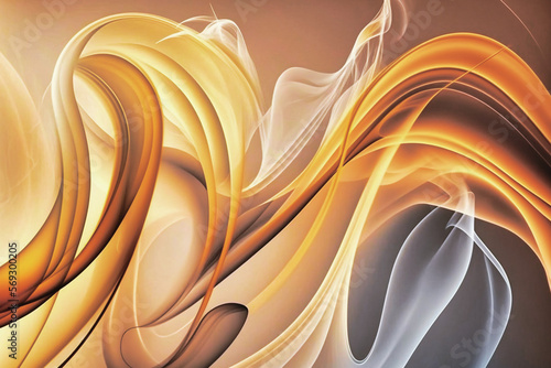 Abstract smoke pastel gold, silver, purple colors background wallpaper like flames - created with AI