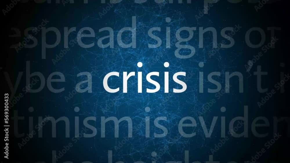 Crisis titles, financial crash, economy recession concept. 4K video animation Crisis titles, financial crash, economy recession concept. 4K video animation