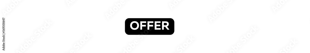OFFER typography banner with transparent background and black text background colour OFFER typography banner with transparent background and black text background colour