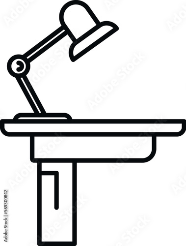 Desk lamp icon outline vector. Office sit. Work computer