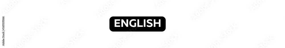 ENGLISH typography banner with transparent background and black text background colour