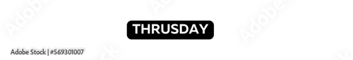 THRUSDAY typography banner with transparent background and black text background colour