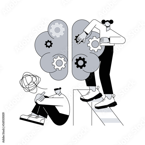 Gaslighting abstract concept vector illustration. Psychological manipulation method, mental destabilization, cognitive dissonance creation, changing beliefs, contradiction abstract metaphor.
