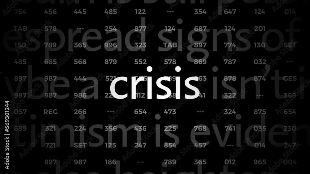 Crisis titles, financial crash, economy recession concept. 4K video animation Crisis titles, financial crash, economy recession concept. 4K video animation