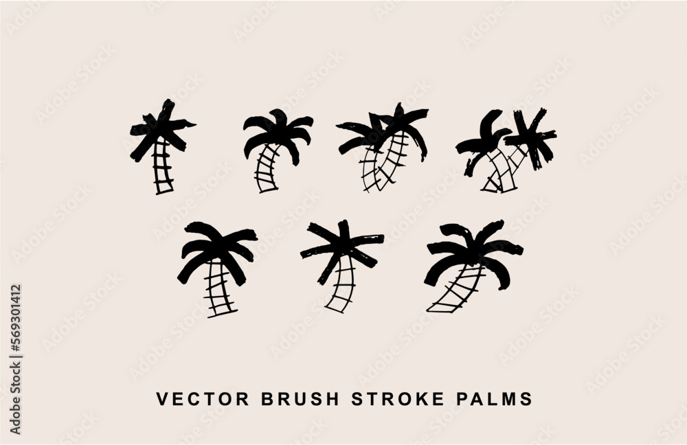 Obraz premium STROKE PALMS WAVY