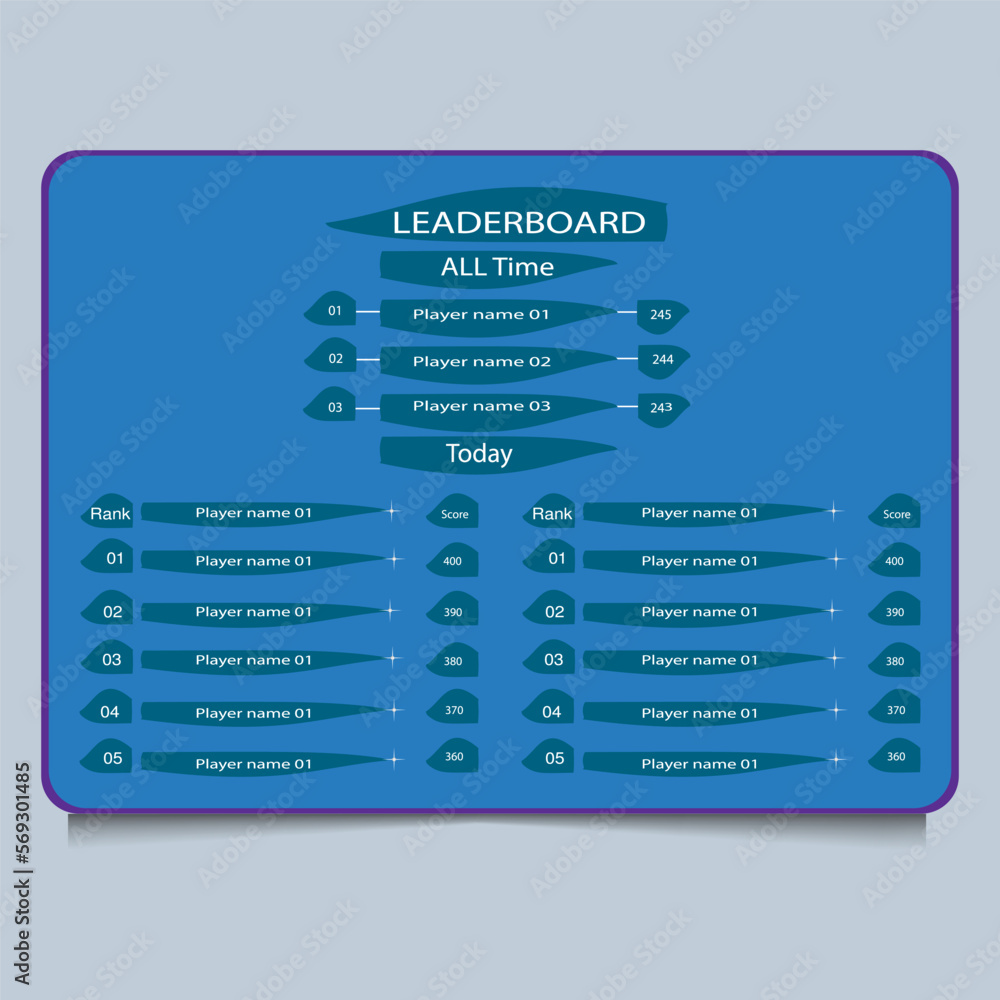 Game leaderboard with abstract background Game leaderboard with abstract background