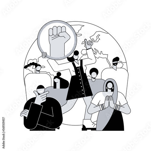 Youth empowerment abstract concept vector illustration. Children and young people take charge, take action, improve life quality, democracy building, youth activism, involvement abstract metaphor.
