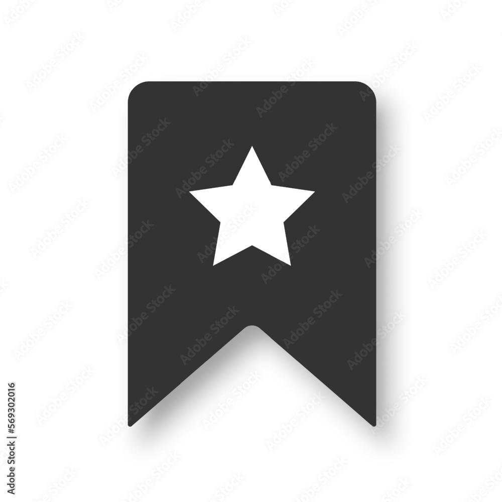 A favorite icon with a star on a white background. Bookmark in linear style. Vector EPS 10.