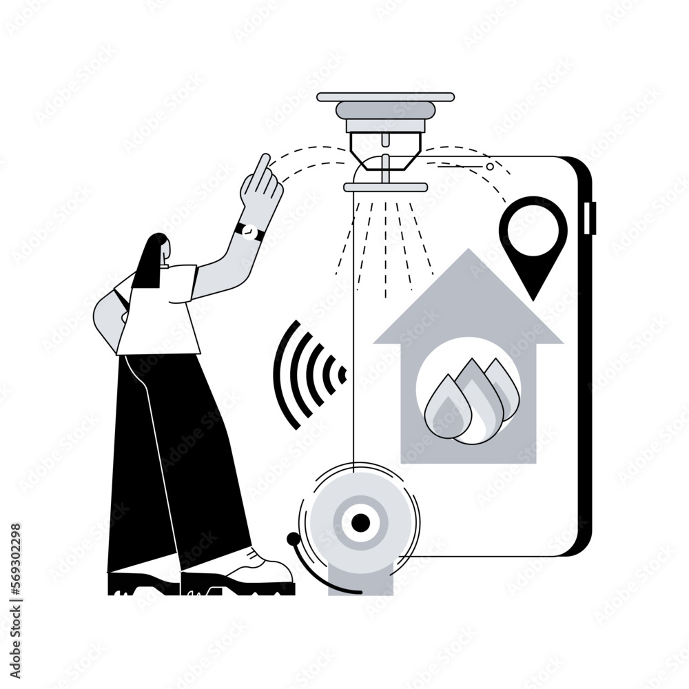 Fire alarm system abstract concept vector illustration. Fire alarm ...