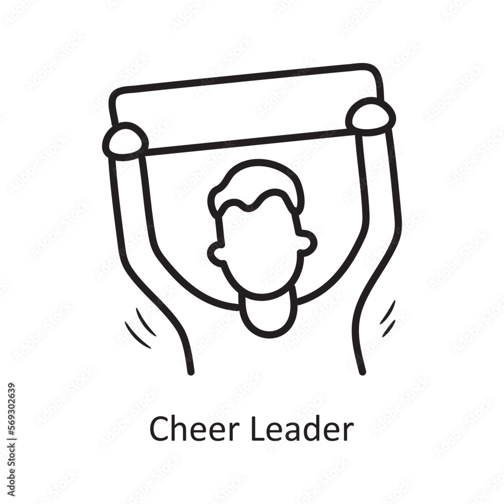Cheer Leader vector outline Icon Design illustration. Olympic Symbol on White background EPS 10 File Cheer Leader vector outline Icon Design illustration. Olympic Symbol on White background EPS 10 File