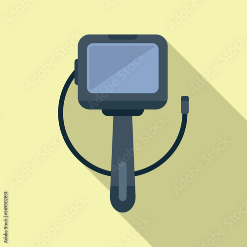 Hospital endoscope icon flat vector. Medical camera. Diagnostic organ