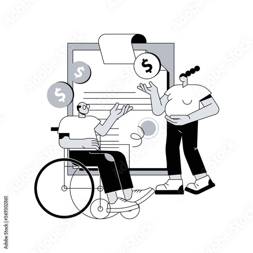 Leave on social grounds abstract concept vector illustration. Labour code, special leave, absence from work, pregnant woman, family with children, care for sick, paid vacation abstract metaphor.