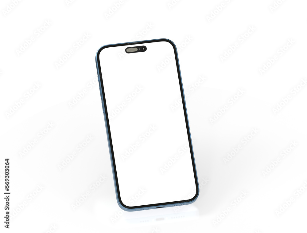All-screen smartphone mockup isolated 3d All-screen smartphone mockup isolated 3d