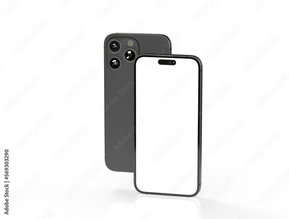 All-screen smartphone mockup isolated 3d All-screen smartphone mockup isolated 3d