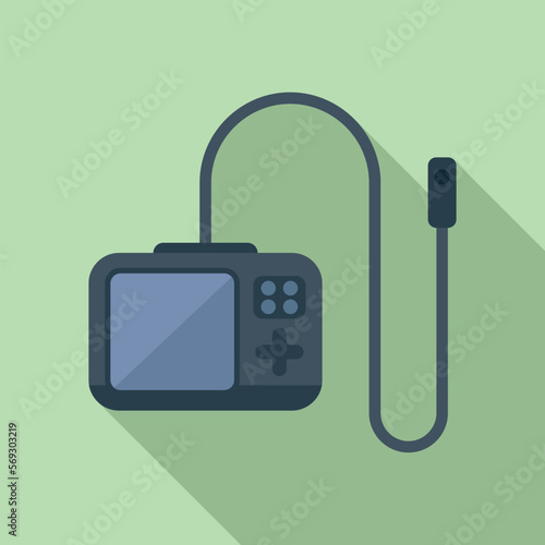Surgery endoscope icon flat vector. Medical camera. Health medicine