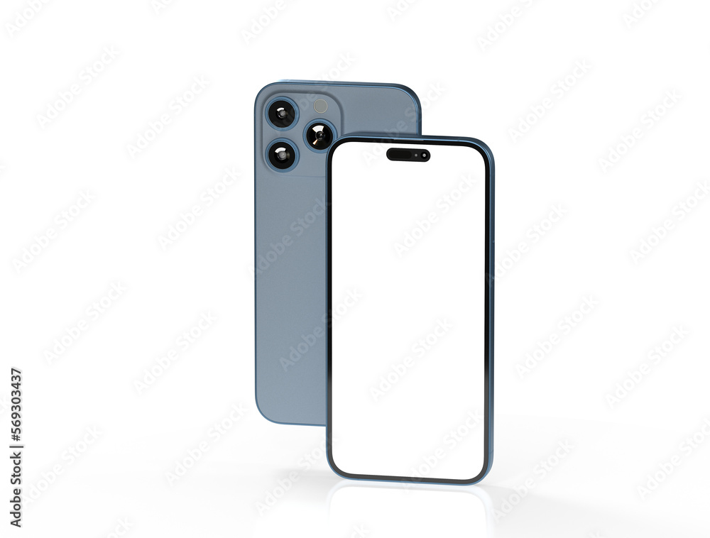 All-screen smartphone mockup isolated 3d All-screen smartphone mockup isolated 3d