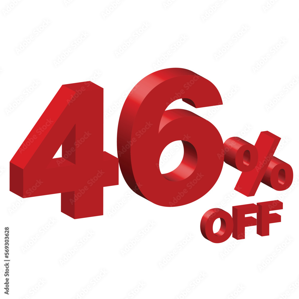 forty six 46 percent off 3d vector illustration forty six 46 percent off 3d vector illustration