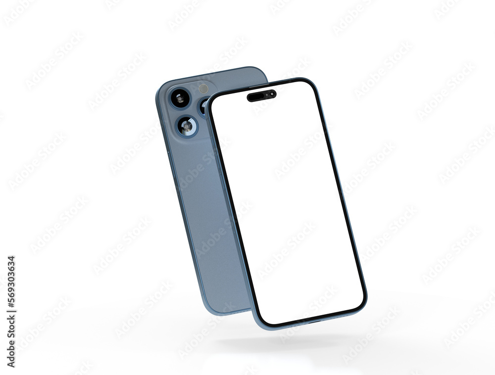 All-screen smartphone mockup isolated 3d All-screen smartphone mockup isolated 3d
