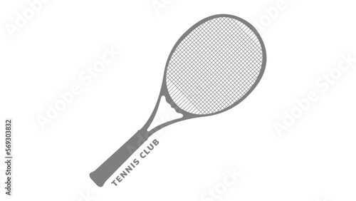 Tennis club logo with racket and ball , Simple flat design style , illustration Vector EPS 10, can use for tennis Championship Logo © NARANAT STUDIO