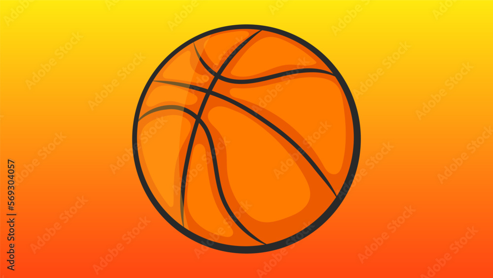 Basketball logo on orange background ,illustrations for use in online sporting events , Illustration Vector  EPS 10