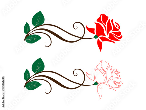 Creative rose vector design and clip art.