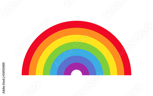 Rainbow vector icon isolated on white background.