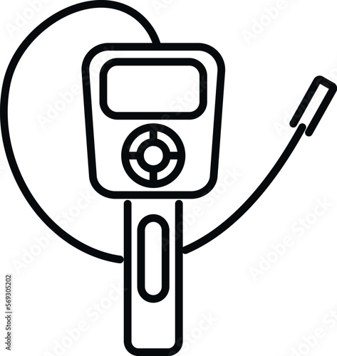 Stomach endoscope icon outline vector. Medical camera. Health cable