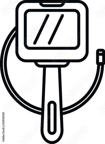 Hospital endoscope icon outline vector. Medical camera. Diagnostic organ