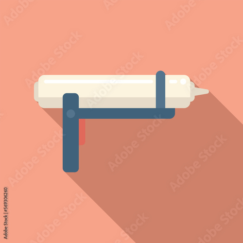 Sealant silicone caulk gun icon flat vector. Glue tube. Construction building
