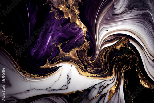 Deep purple and white marbled abstract luxury background for opulent product display. Luxurious surface for commercial advertising full of colors. Deluxe decorative amalgam texture. 3D rendering.