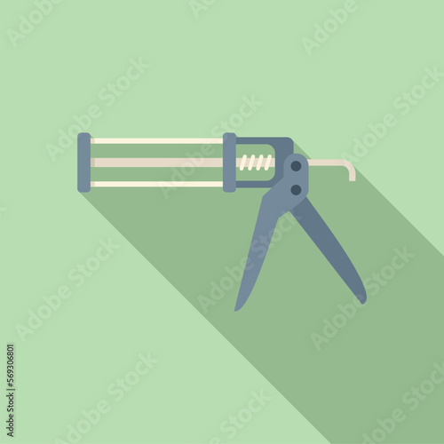 Home silicone caulk gun icon flat vector. Sealant tube. Construction building
