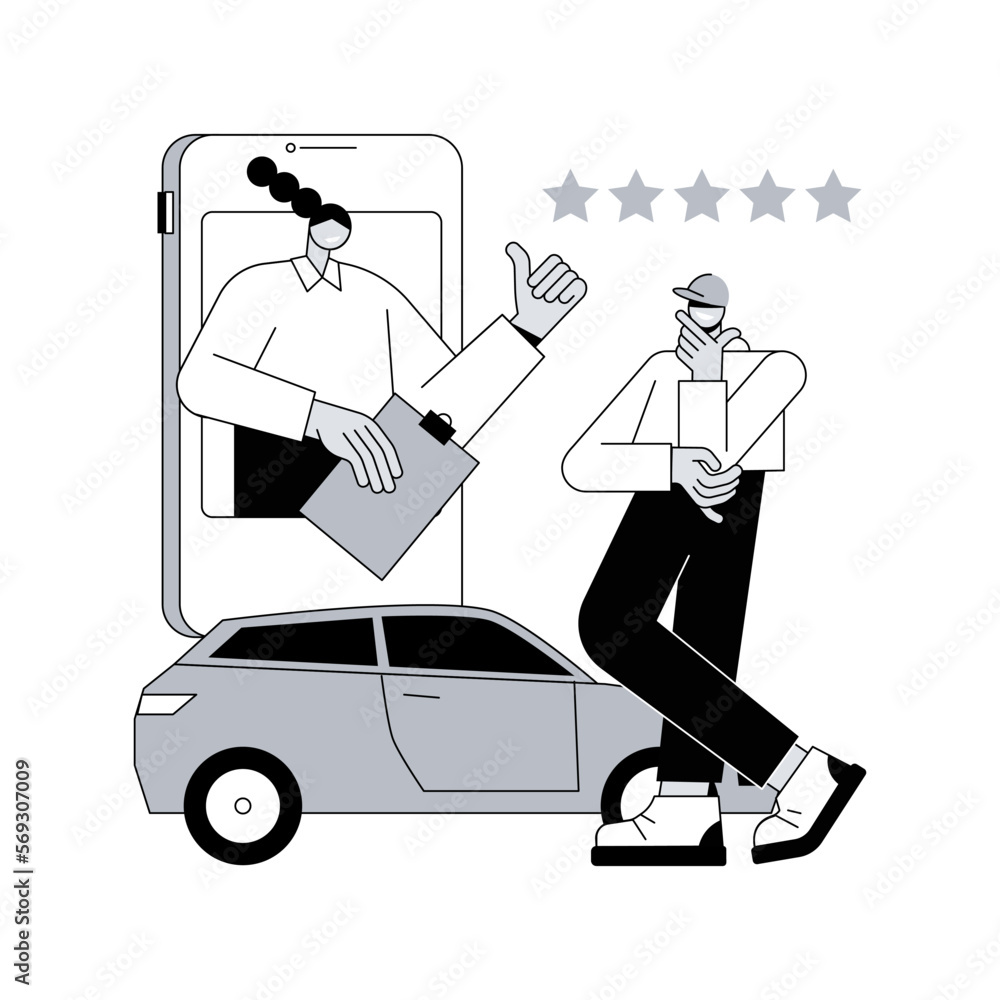 Car review video abstract concept vector illustration. Car review, test