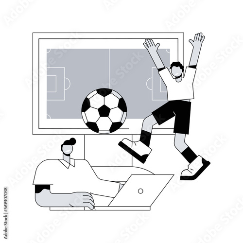 Sports games abstract concept vector illustration. Digital sports, e-sport league, online football tournament, e-game championship, sports mobile app, internet browser game abstract metaphor.