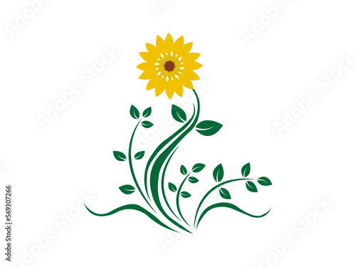 Sun flower vector design and clip art.